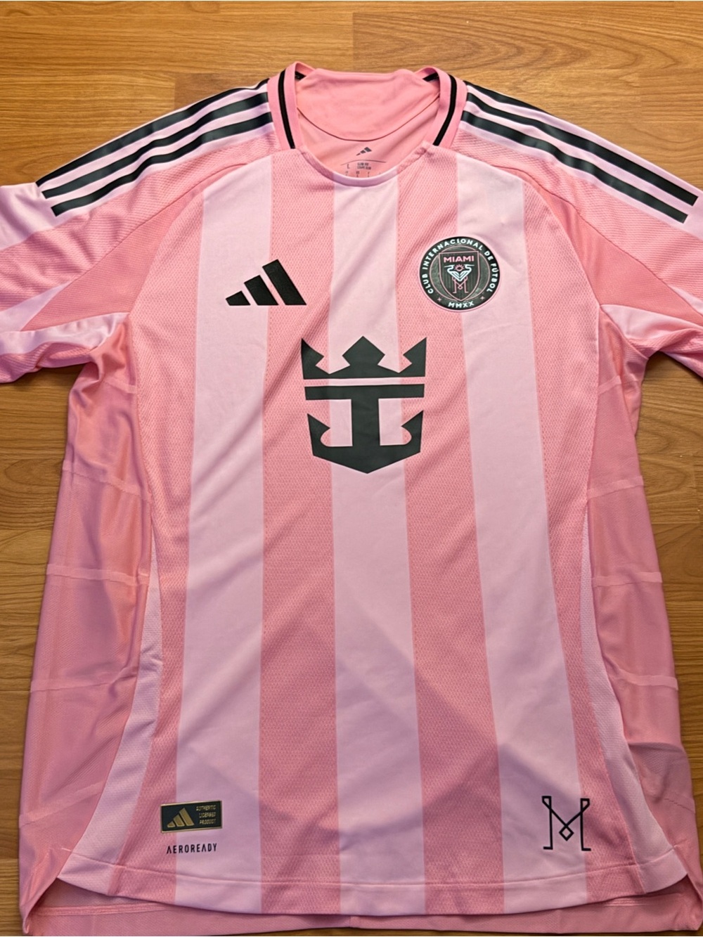 adidas Pink Inter Miami Men's Soccer Jersey with Black Accents